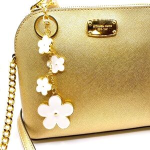 🖤🤍 🩷💜 Designer-Inspired Enamel Flowers Keychain/ Purse/Bag Charm Double-Sided